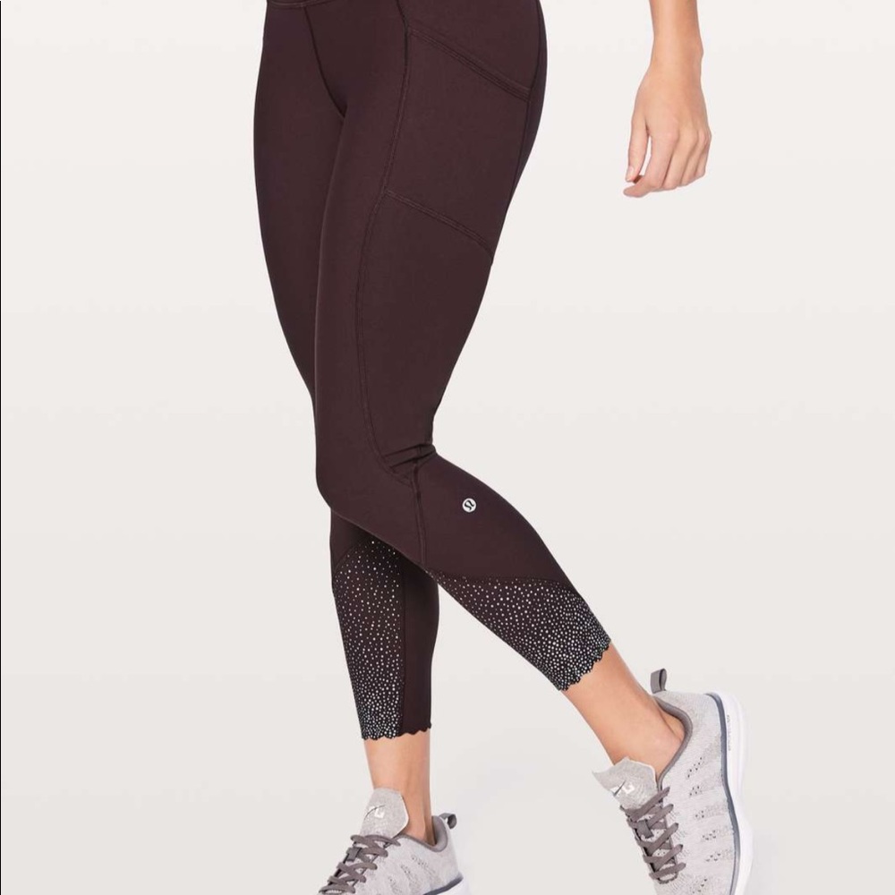 Lululemon Maroon Reflective Yoga Pants